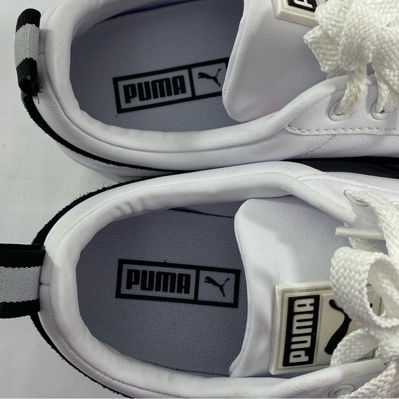 PUMA Mayze Leather Lace Up White Black Women’s Size 8 Platform Shoes # 381983-01 - Picture 14 of 16